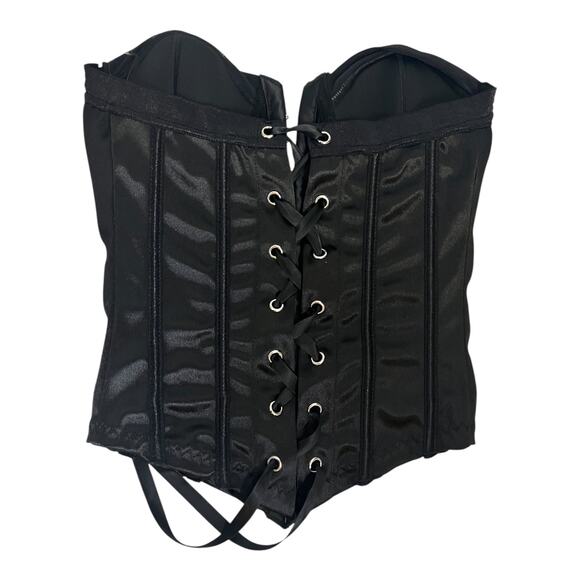 Black Whimsygoth Corset Blouse Shirt Top Lace Vamp Vampire Goth Romantic Small - Picture 2 of 6